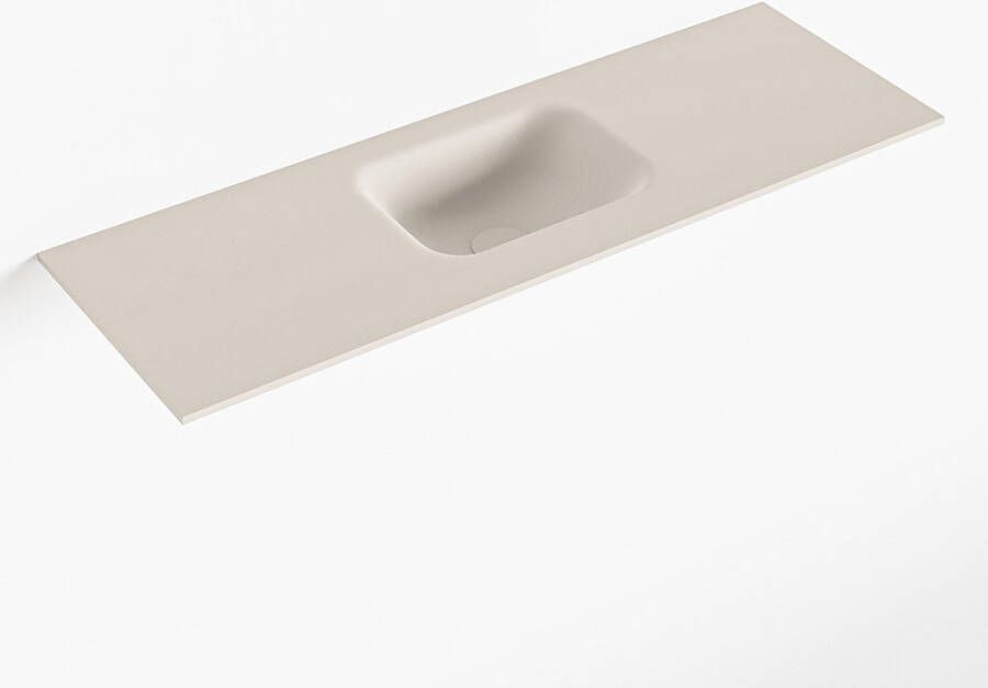 Mondiaz LEX Linen solid surface inleg wastafel voor toiletmeubel 90cm. Positie wasbak midden