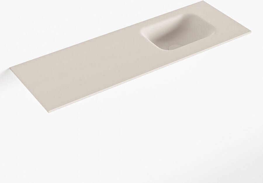 Mondiaz LEX Linen solid surface inleg wastafel voor toiletmeubel 90cm. Positie wasbak rechts