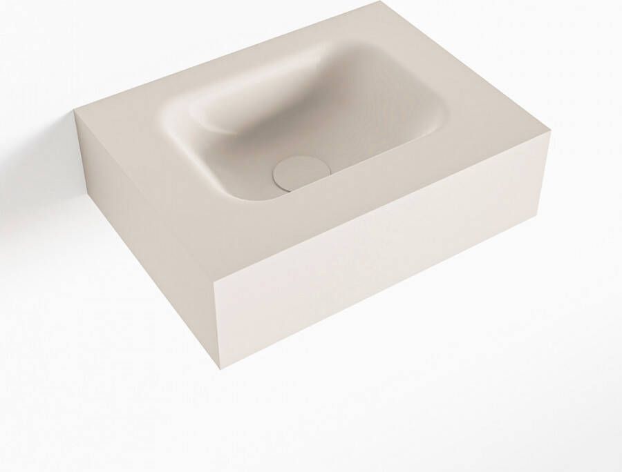 Mondiaz LEX Opbouwwastafel 40x30x12cm 0 kraangaten wasbak midden Solid Surface Linen mat F52101Linen