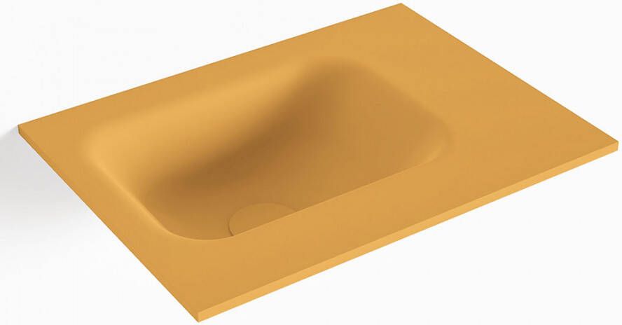 Mondiaz LEX Ocher solid surface inleg wastafel voor toiletmeubel 40cm. Positie wasbak links