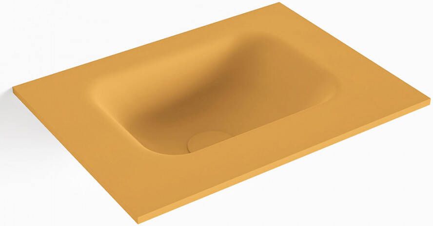 Mondiaz LEX Ocher solid surface inleg wastafel voor toiletmeubel 40cm. Positie wasbak midden