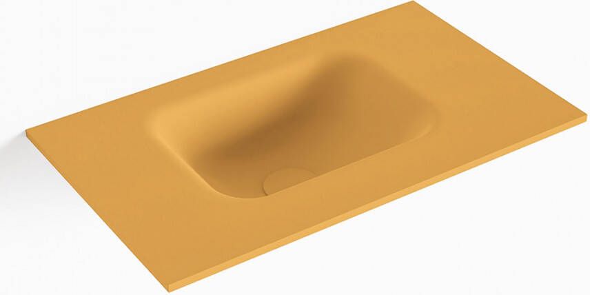 Mondiaz LEX Ocher solid surface inleg wastafel voor toiletmeubel 50cm. Positie wasbak links