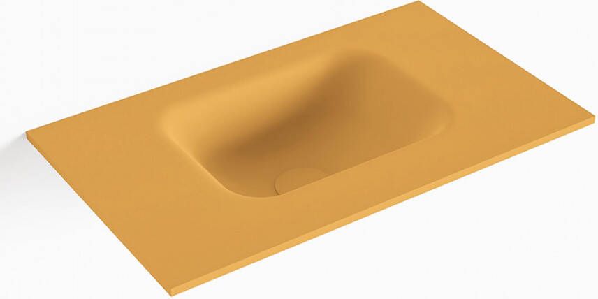 Mondiaz LEX Ocher solid surface inleg wastafel voor toiletmeubel 50cm. Positie wasbak midden