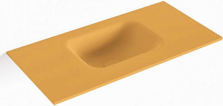 Mondiaz LEX Ocher solid surface inleg wastafel voor toiletmeubel 60cm. Positie wasbak midden