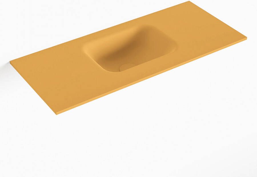 Mondiaz LEX Ocher solid surface inleg wastafel voor toiletmeubel 70cm. Positie wasbak midden