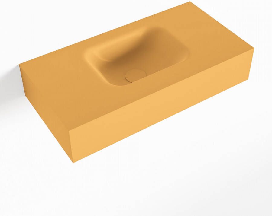 Mondiaz LEX Opbouwwastafel 60x30x12cm 0 kraangaten wasbak midden Solid Surface mat F52107Ocher