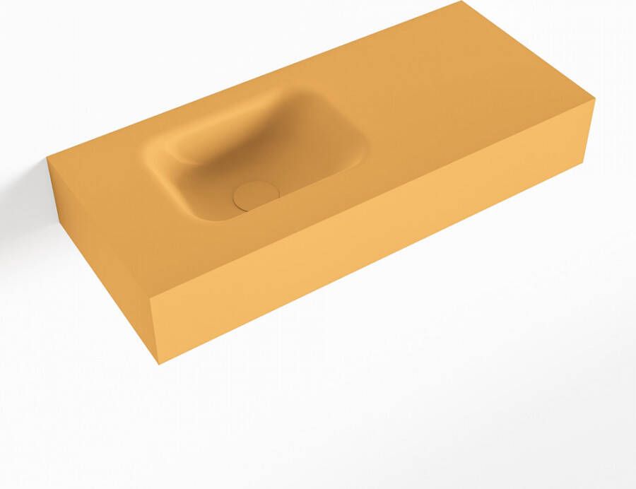 Mondiaz LEX Opbouwwastafel 70x30x12cm 0 kraangaten wasbak links Solid Surface mat F52111Ocher