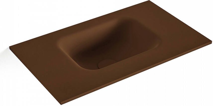 Mondiaz LEX Rust solid surface inleg wastafel voor toiletmeubel 50cm. Positie wasbak midden