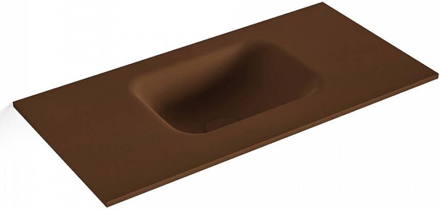 Mondiaz LEX Rust solid surface inleg wastafel voor toiletmeubel 60cm. Positie wasbak midden