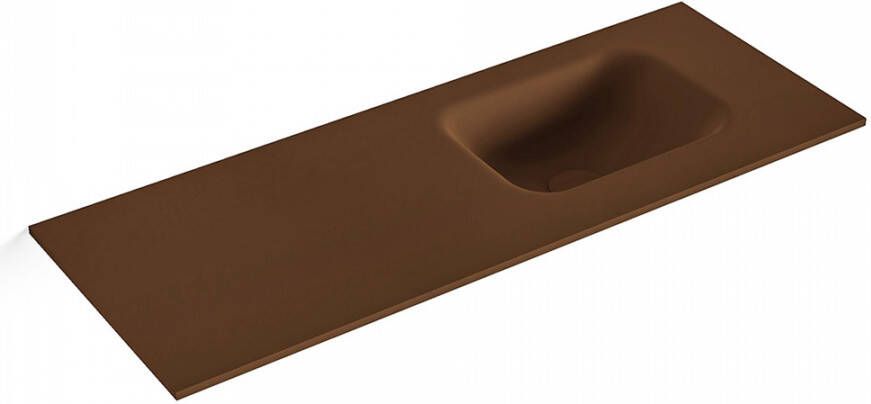 Mondiaz LEX Rust solid surface inleg wastafel voor toiletmeubel 80cm. Positie wasbak rechts
