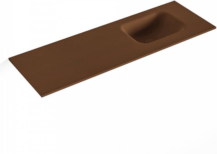 Mondiaz LEX Rust solid surface inleg wastafel voor toiletmeubel 90cm. Positie wasbak rechts