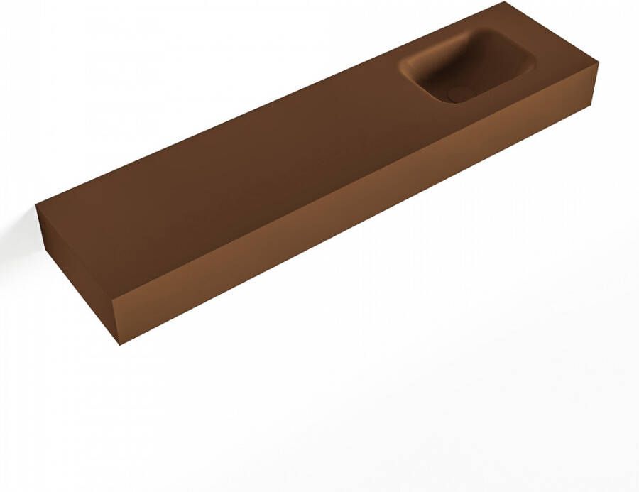 Mondiaz LEX Rust vrijhangende solid surface wastafel 120cm. Positie wasbak rechts