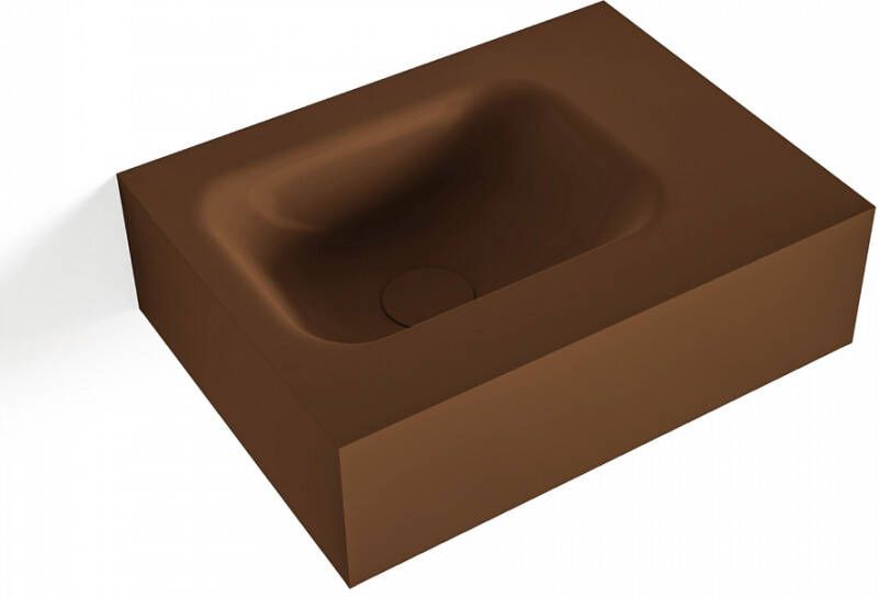 Mondiaz LEX Opbouwwastafel 40x30x12cm 0 kraangaten wasbak links Solid Surface mat F52102Rust