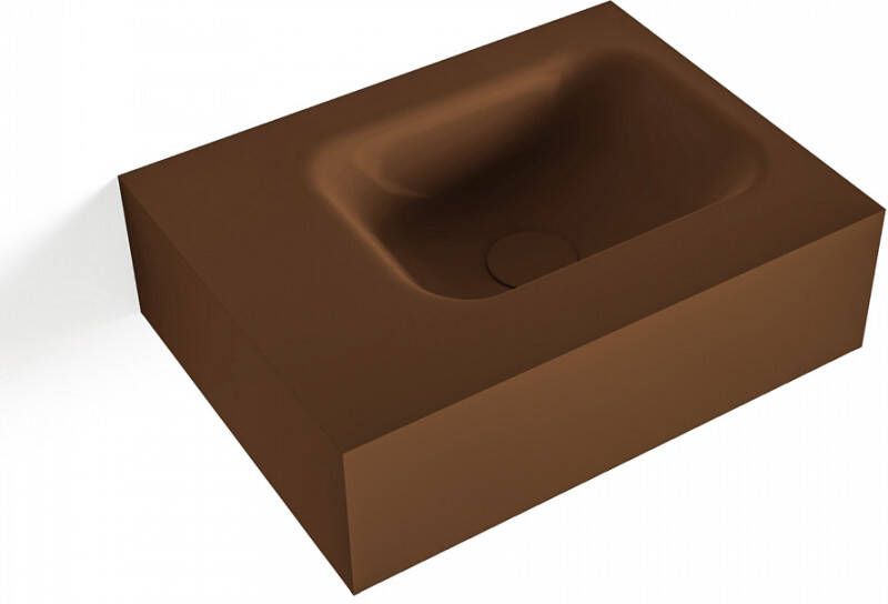 Mondiaz LEX Opbouwwastafel 40x30x12cm 0 kraangaten wasbak rechts Solid Surface mat F52103Rust