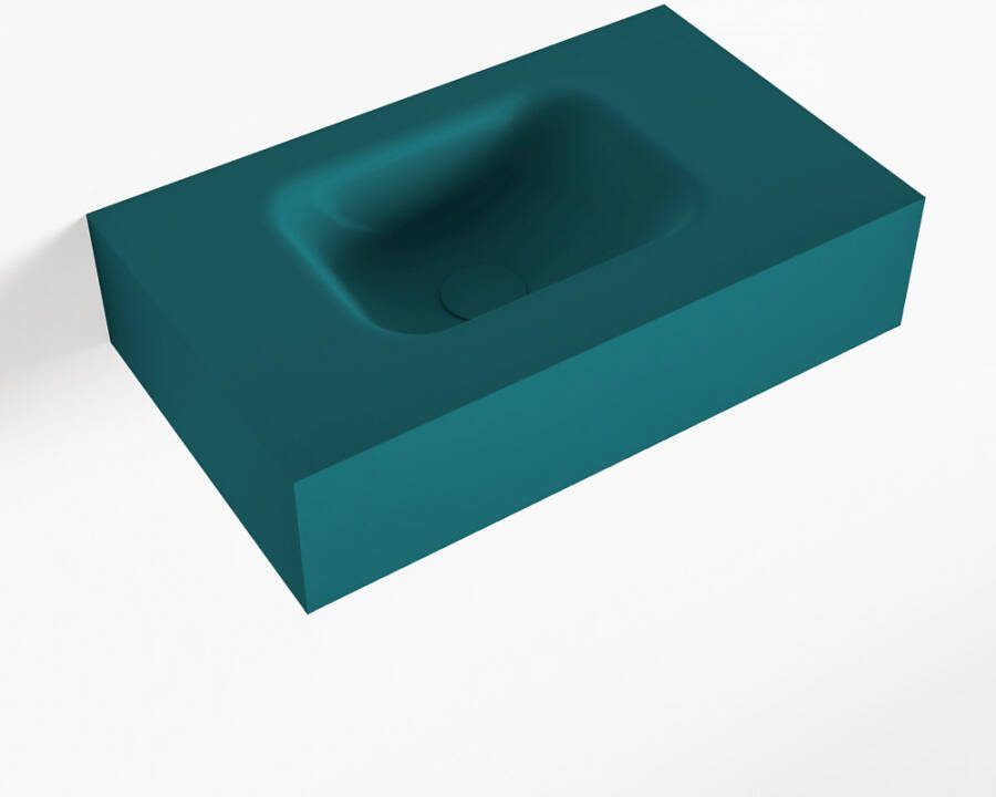 Mondiaz LEX Opbouwwastafel 50x30x12cm 0 kraangaten wasbak links Solid Surface mat F52105Smag