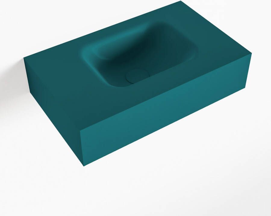 Mondiaz LEX Opbouwwastafel 50x30x12cm 0 kraangaten wasbak rechts Solid Surface mat F52106Smag