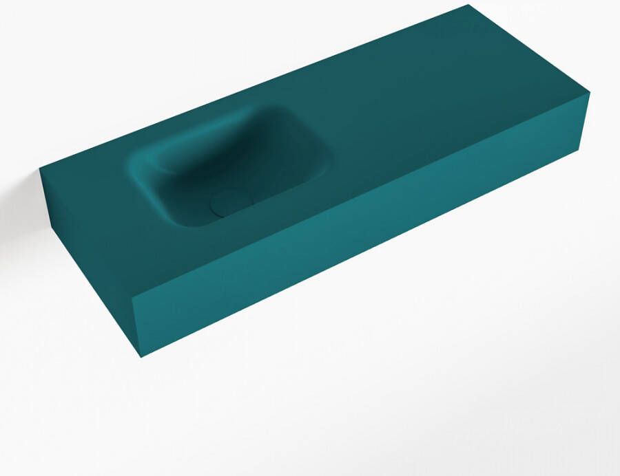 Mondiaz LEX Opbouwwastafel 80x30x12cm 0 kraangaten wasbak links Solid Surface mat F52114Smag