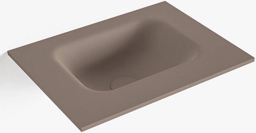 Mondiaz LEX Smoke solid surface inleg wastafel voor toiletmeubel 40cm. Positie wasbak midden