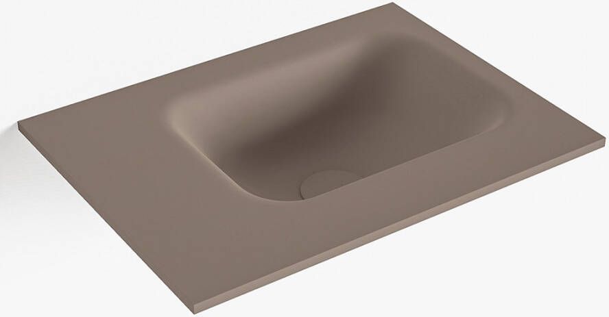 Mondiaz LEX Smoke solid surface inleg wastafel voor toiletmeubel 40cm. Positie wasbak rechts