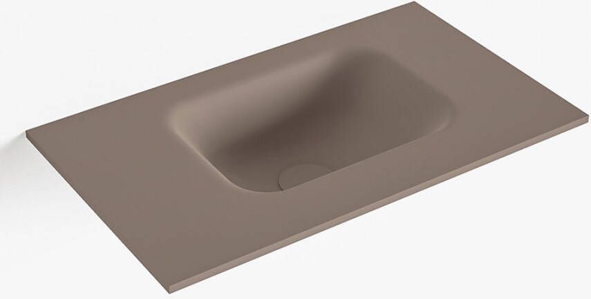 Mondiaz LEX Smoke solid surface inleg wastafel voor toiletmeubel 50cm. Positie wasbak rechts