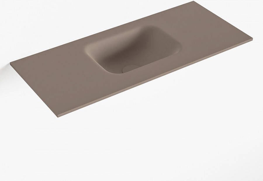 Mondiaz LEX Smoke solid surface inleg wastafel voor toiletmeubel 70cm. Positie wasbak midden