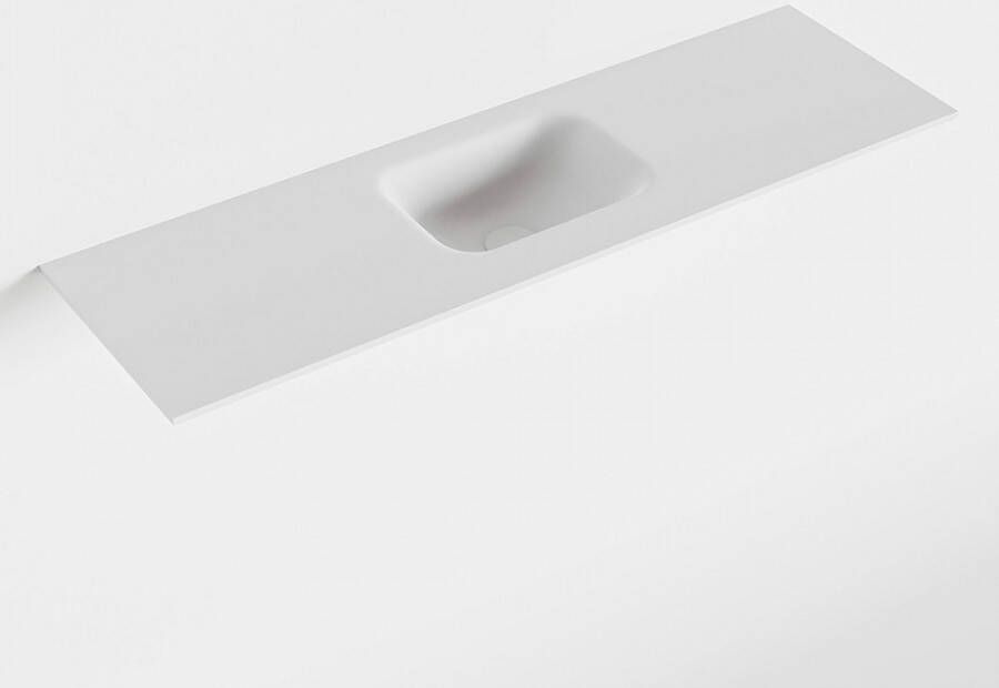 Mondiaz LEX Talc solid surface inleg wastafel voor toiletmeubel 100cm. Positie wasbak midden