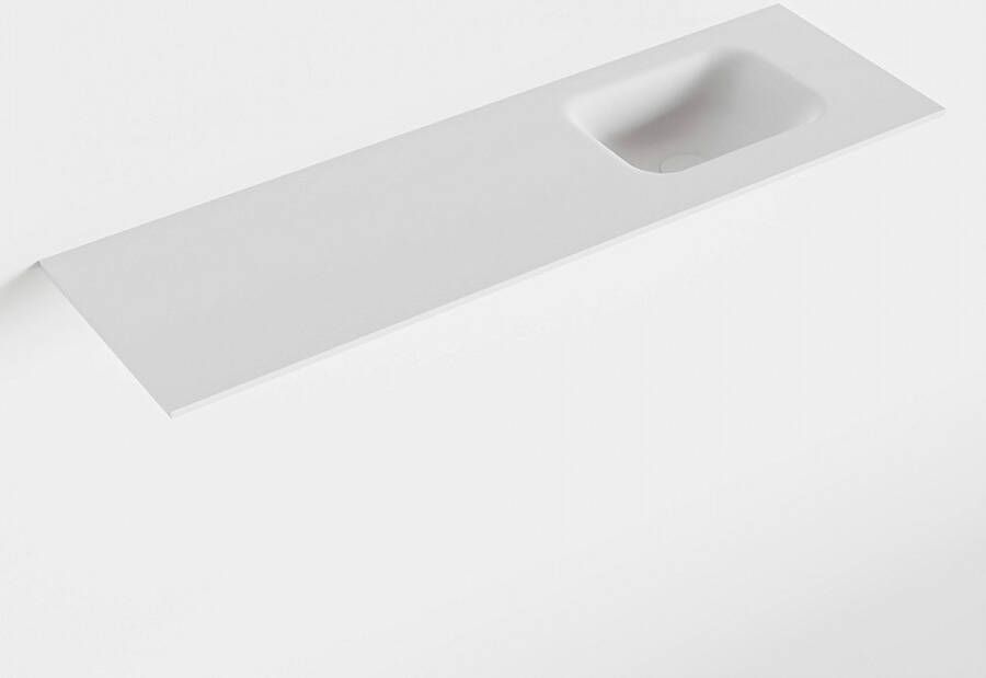 Mondiaz LEX Talc solid surface inleg wastafel voor toiletmeubel 100cm. Positie wasbak rechts