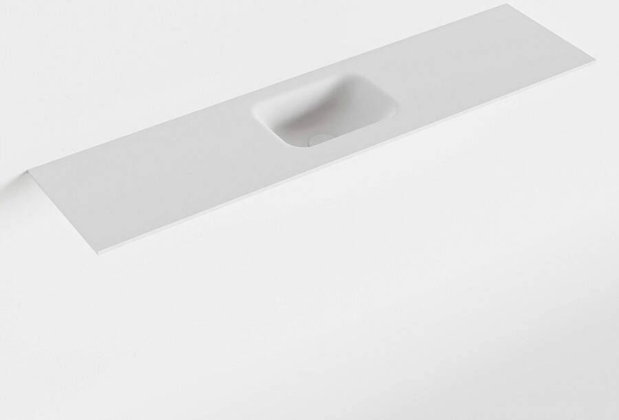 Mondiaz LEX Talc solid surface inleg wastafel voor toiletmeubel 120cm. Positie wasbak midden