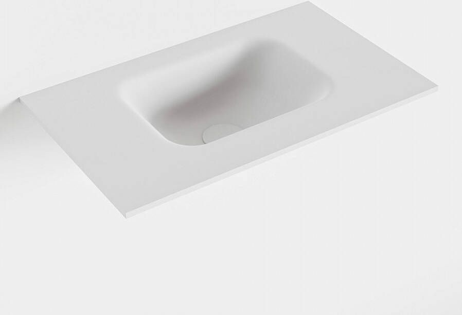 Mondiaz LEX Talc solid surface inleg wastafel voor toiletmeubel 50cm. Positie wasbak midden