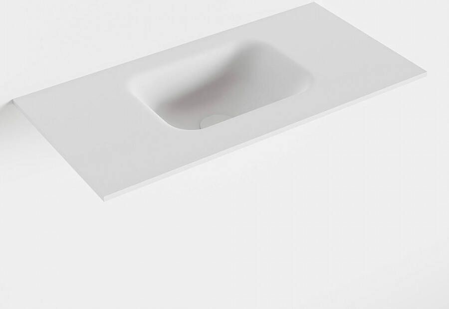 Mondiaz LEX Talc solid surface inleg wastafel voor toiletmeubel 60cm. Positie wasbak midden