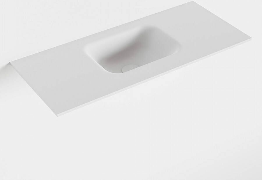 Mondiaz LEX Talc solid surface inleg wastafel voor toiletmeubel 70cm. Positie wasbak midden