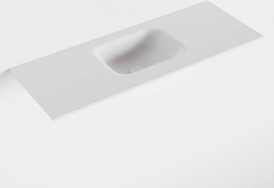 Mondiaz LEX Talc solid surface inleg wastafel voor toiletmeubel 80cm. Positie wasbak midden