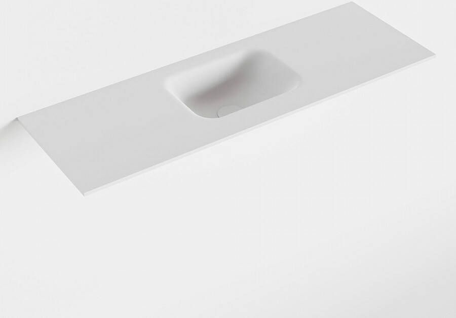 Mondiaz LEX Talc solid surface inleg wastafel voor toiletmeubel 90cm. Positie wasbak midden