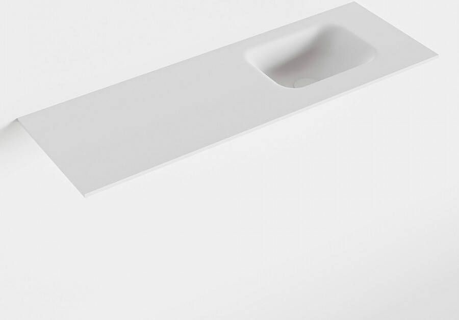 Mondiaz LEX Talc solid surface inleg wastafel voor toiletmeubel 90cm. Positie wasbak rechts