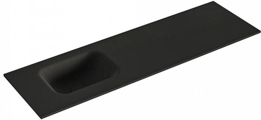 Mondiaz LEX Urban solid surface inleg wastafel voor toiletmeubel 100cm. Positie wasbak links
