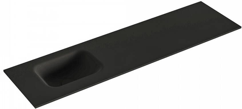 Mondiaz LEX Urban solid surface inleg wastafel voor toiletmeubel 110cm. Positie wasbak links