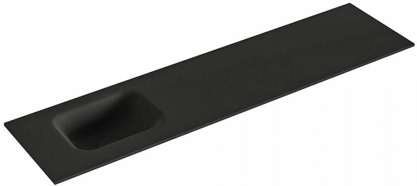 Mondiaz LEX Urban solid surface inleg wastafel voor toiletmeubel 120cm. Positie wasbak links