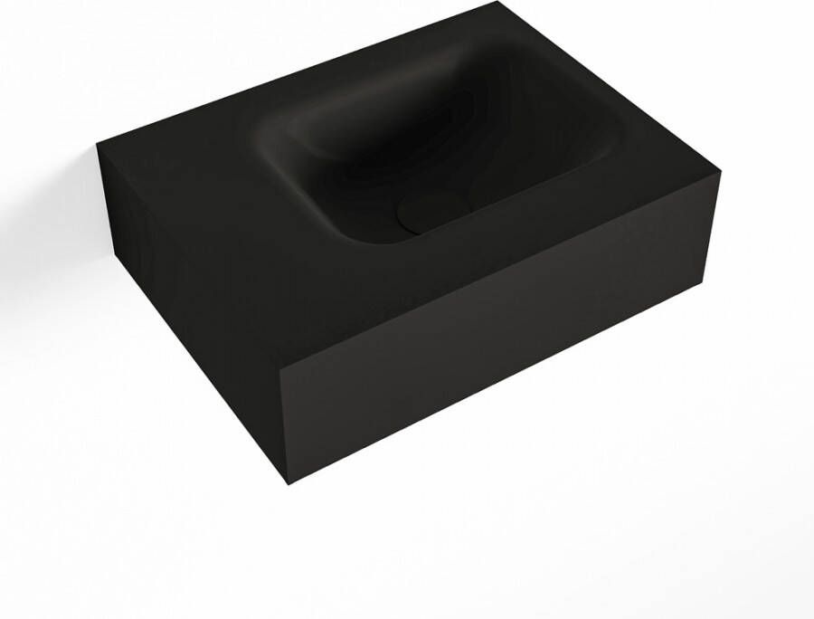 Mondiaz LEX Opbouwwastafel 40x30x12cm 0 kraangaten wasbak rechts Solid Surface Urban mat F52103Urban