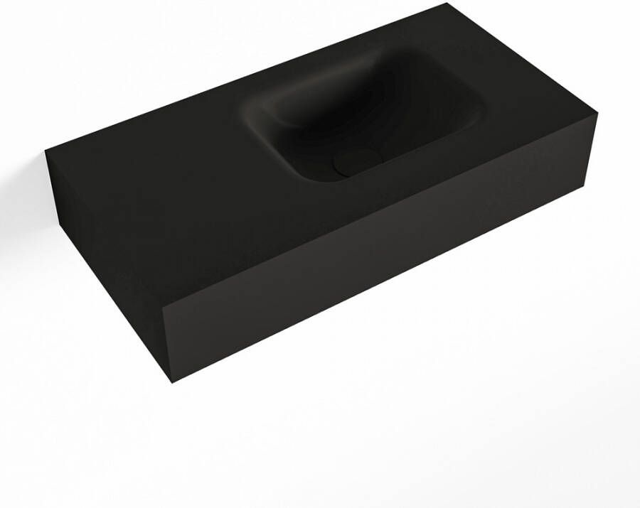 Mondiaz LEX Opbouwwastafel 60x30x12cm 0 kraangaten wasbak rechts Solid Surface Urban mat F52109Urban
