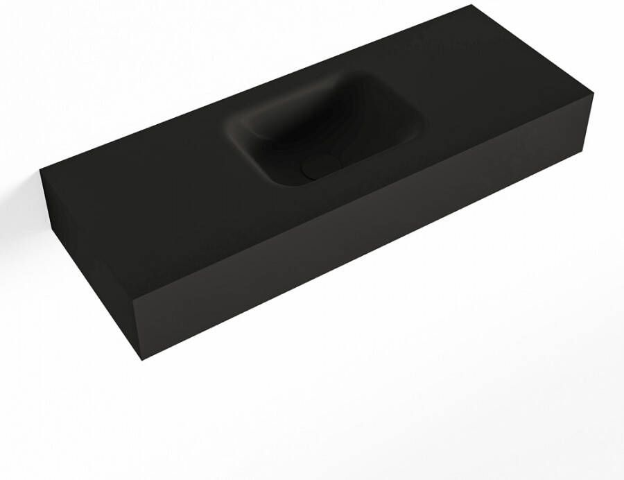 Mondiaz LEX Opbouwwastafel 80x30x12cm 0 kraangaten wasbak midden Solid Surface Urban mat F52113Urban
