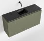 Mondiaz OLAN Toiletmeubel 100x30x40cm met 0 kraangaten 1 lades army mat Wastafel Lex midden Solid Surface Zwart FK75342887 - Thumbnail 1