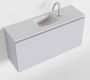 Mondiaz OLAN Toiletmeubel 100x30x40cm met 1 kraangaten 1 lades cale mat Wastafel Lex midden Solid Surface Wit FK75342654 - Thumbnail 1
