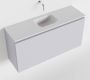 Mondiaz OLAN Toiletmeubel 100x30x40cm met 0 kraangaten 1 lades cale mat Wastafel Lex midden Solid Surface Wit FK75342655 - Thumbnail 1