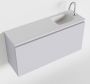 Mondiaz OLAN Toiletmeubel 100x30x40cm met 1 kraangaten 1 lades cale mat Wastafel Lex rechts Solid Surface Wit FK75342658 - Thumbnail 1