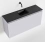 Mondiaz OLAN Toiletmeubel 100x30x40cm met 0 kraangaten 1 lades cale mat Wastafel Lex midden Solid Surface Zwart FK75343003 - Thumbnail 1