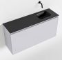 Mondiaz OLAN Toiletmeubel 100x30x40cm met 0 kraangaten 1 lades cale mat Wastafel Lex rechts Solid Surface Zwart FK75343007 - Thumbnail 1