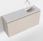Mondiaz OLAN Toiletmeubel 100x30x40cm met 0 kraangaten 1 lades linen mat Wastafel Lex rechts Solid Surface Wit FK75342630 - Thumbnail 1