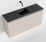 Mondiaz OLAN Toiletmeubel 100x30x40cm met 0 kraangaten 1 lades linen mat Wastafel Lex midden Solid Surface Zwart FK75342974 - Thumbnail 1