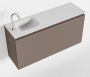 Mondiaz OLAN Toiletmeubel 100x30x40cm met 1 kraangaten 1 lades smoke mat Wastafel Lex links Solid Surface Wit FK75342511 - Thumbnail 1
