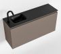 Mondiaz OLAN Toiletmeubel 100x30x40cm met 1 kraangaten 1 lades smoke mat Wastafel Lex links Solid Surface Zwart FK75342859 - Thumbnail 1